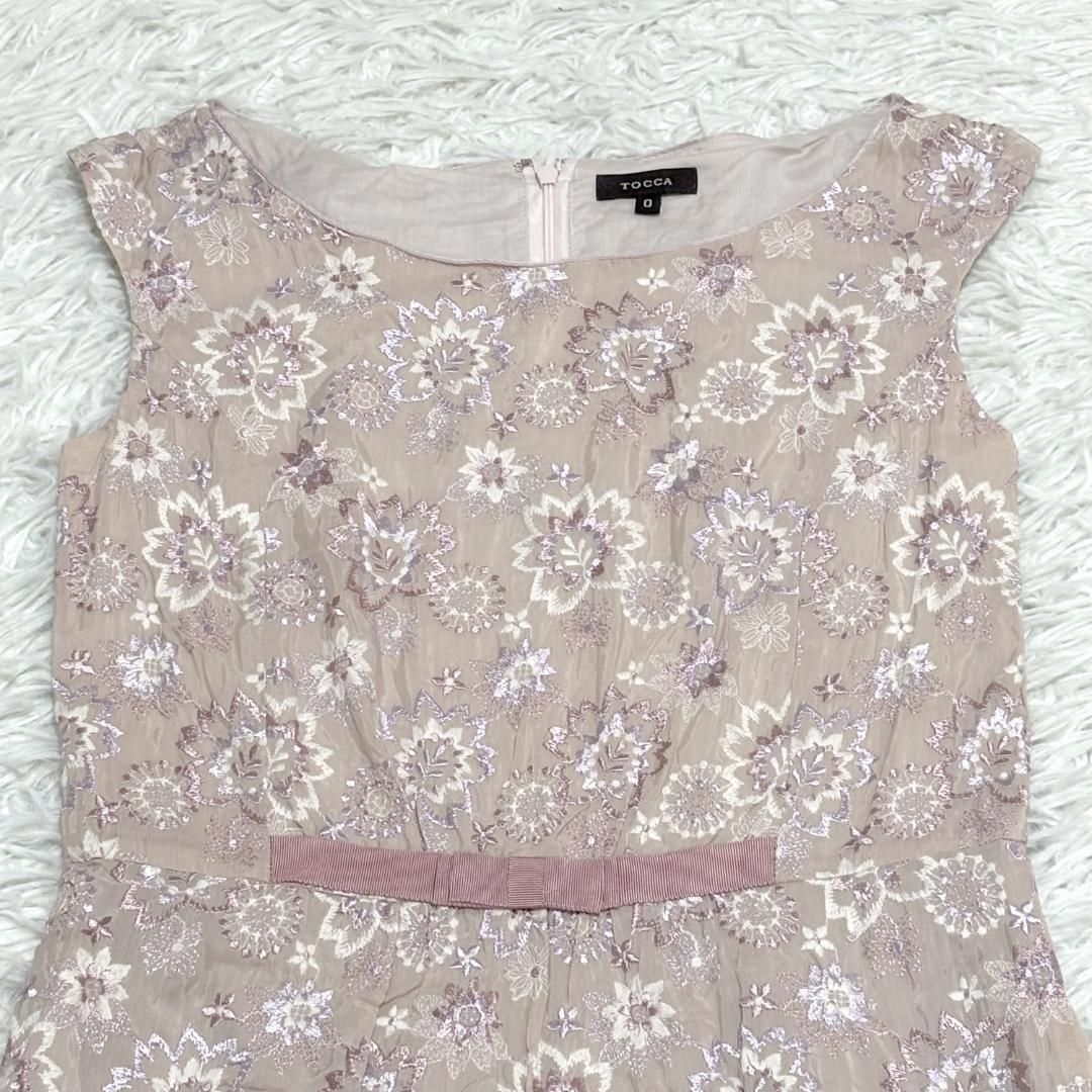 TOCCA 花柄刺繍ドレスワンピース ピンク 0 - メルカリ