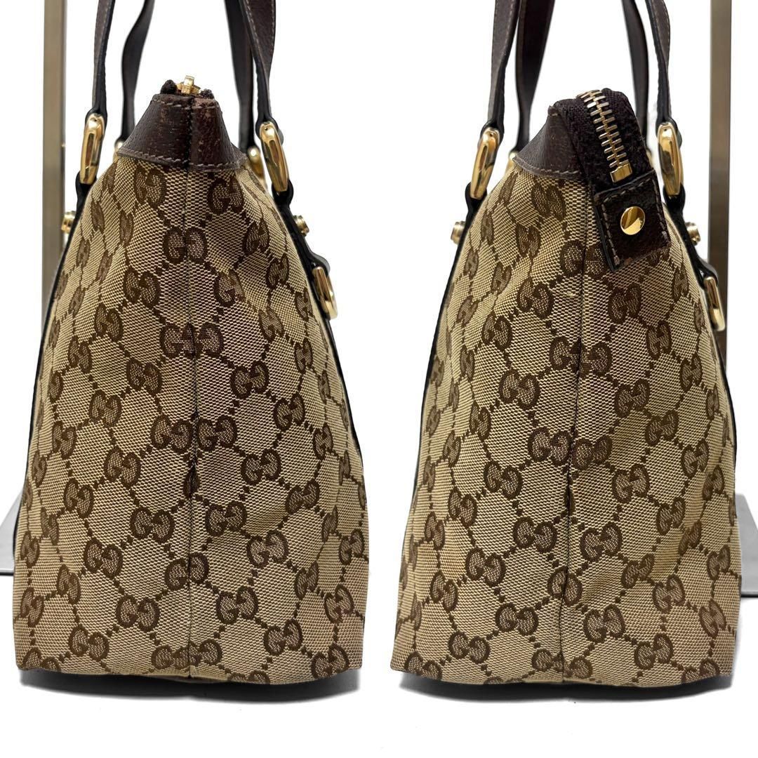 GUCCI グッチ トートバッグ アビー GGキャンバス レザー ベージュ 