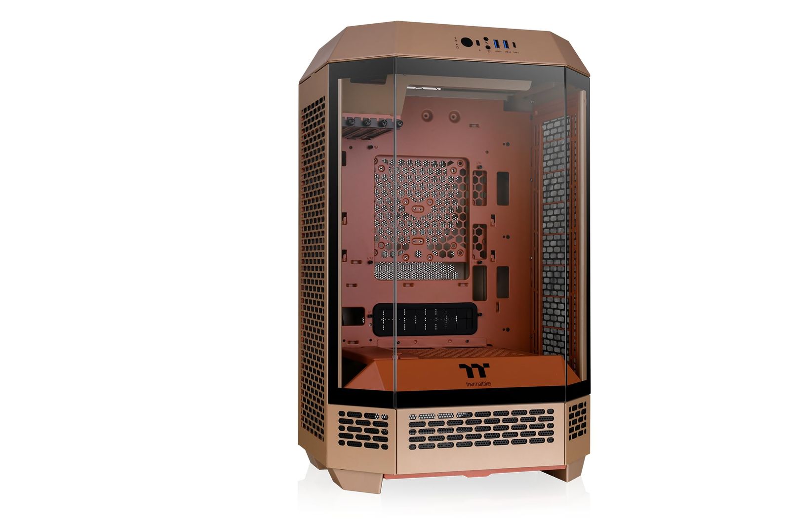 新品 Thermaltake The Tower 300 Gravel Sand 3面強化ガラスパネル採用 八角柱スタイル マイクロタワー Micro-ATX PCケース グラベルサンド CA-1Y4-00SGWN-00 CS9097