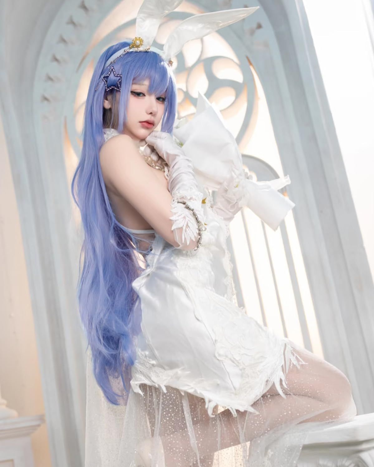 コスプレ衣装　アズールレーン　ニュージャージー　ウィッグ付き 新品 [神併良品] ニュージャージー コスプレ ウィッグ付き スノー