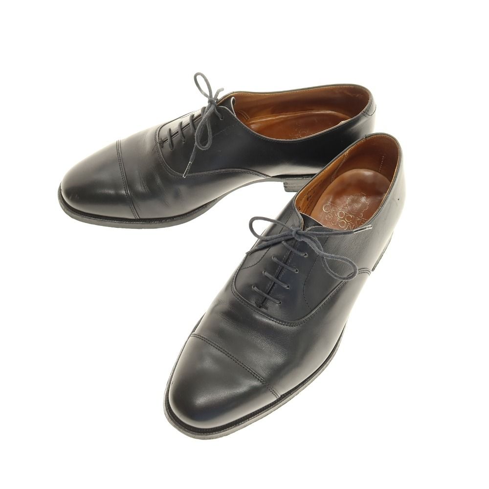 【中古】クロケットアンドジョーンズ CROCKETT&JONES CONNAUGHT ストレートチップ ドレスシューズ ブラック【サイズ6 1/2E】【メンズ】
