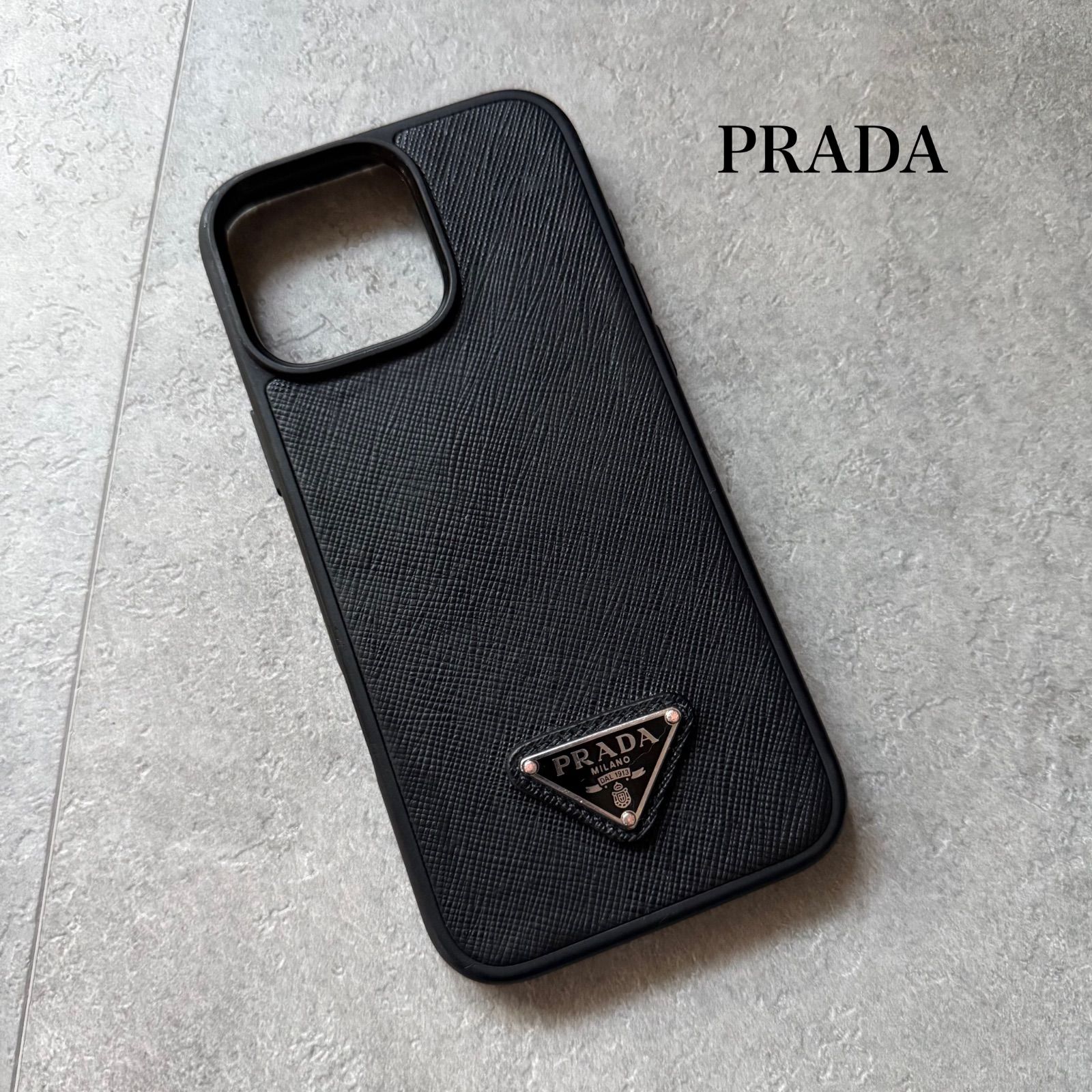 PRADA iPhone16ProMax ケース 黒 サフィアーノ - メルカリ