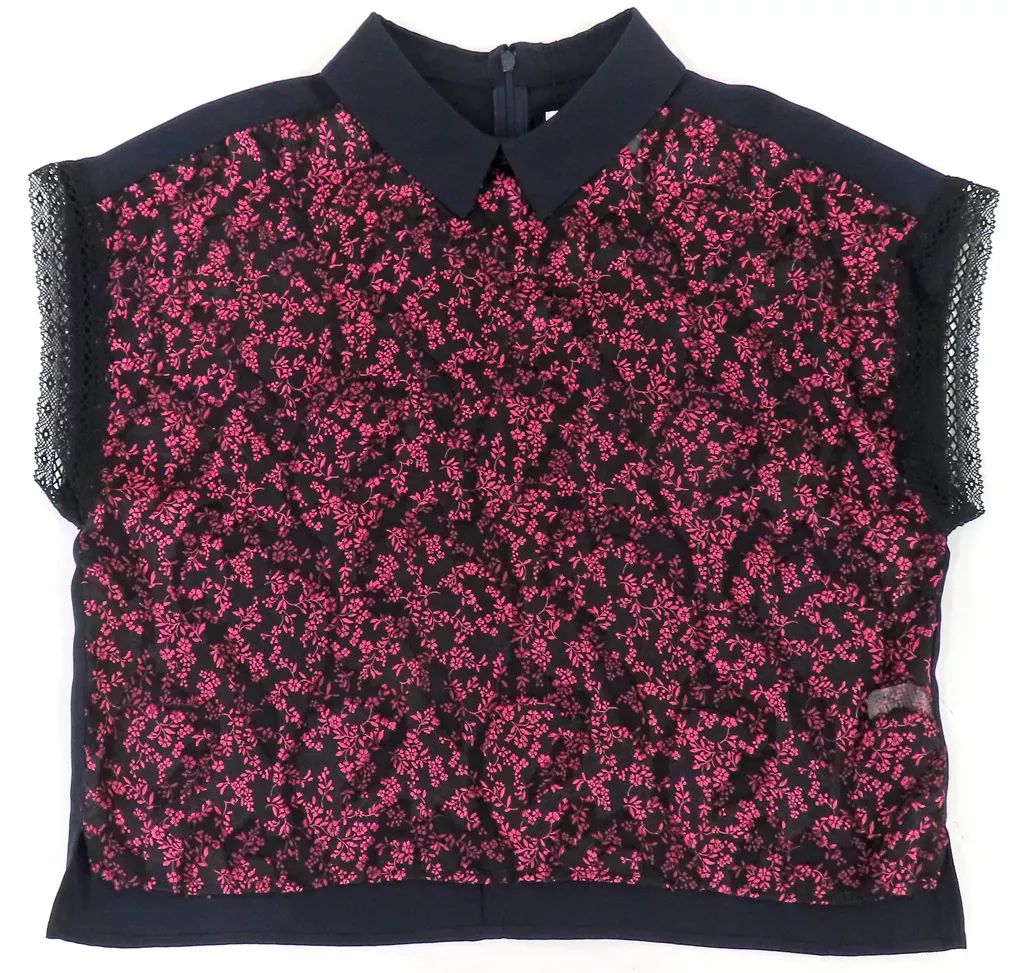中古】衣料雑貨 Perfume FLOWER SHIRT BLOUSE(ブラウス) ネイビー 