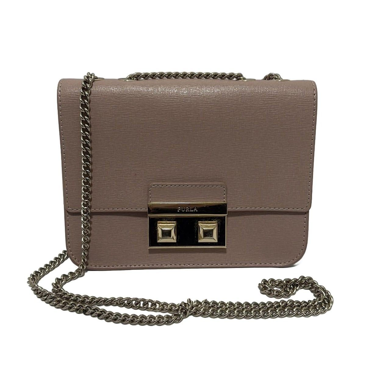 FURLA(フルラ) ショルダーバッグ - ピンクベージュ チェーンショルダー 