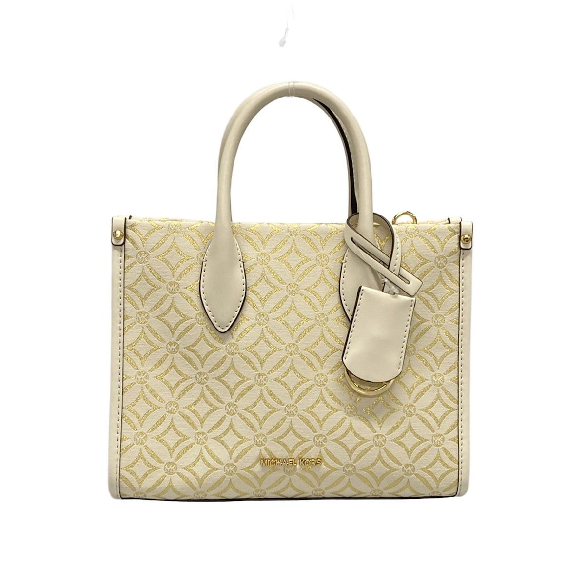 MICHAEL KORS(マイケルコース) トートバッグ アイボリー×ゴールド ラメ 