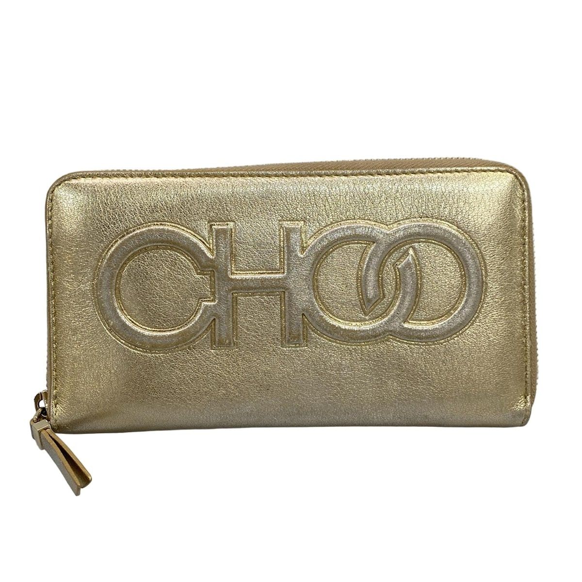 JIMMY CHOO(ジミーチュウ) 長財布 - ゴールド ラウンド JIMMY CHOO(ジミーチュウ) 長財布 - ゴールド ラウンド