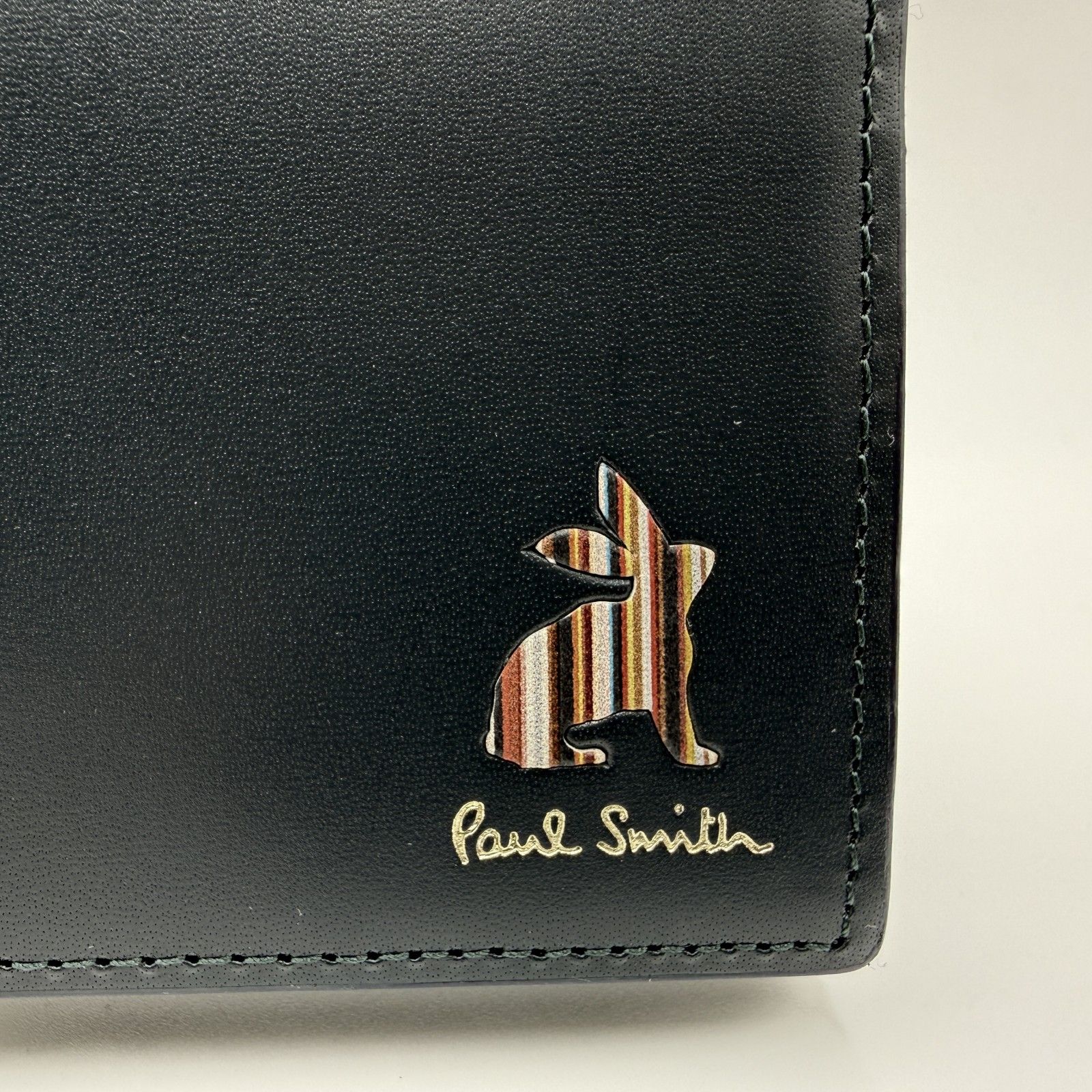 Paul Smith 黒 長財布 マーケトリーストライプ ラビット マルチカラー Paul Smith（ポールスミス）マーケトリーストライプラビット 長財布