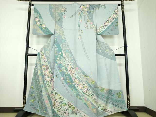 平和屋着物●訪問着　辻が花　暈し染め　金彩　正絹　逸品　DABD1628ps 平和屋着物○訪問着 辻が花 暈し染め 金彩 正絹 逸品 DABD1628ps