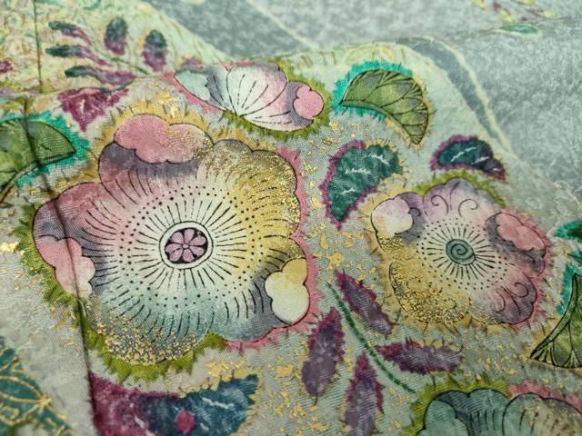 平和屋着物●訪問着　辻が花　暈し染め　金彩　正絹　逸品　DABD1628ps 平和屋着物○訪問着 辻が花 暈し染め 金彩 正絹 逸品 DABD1628ps