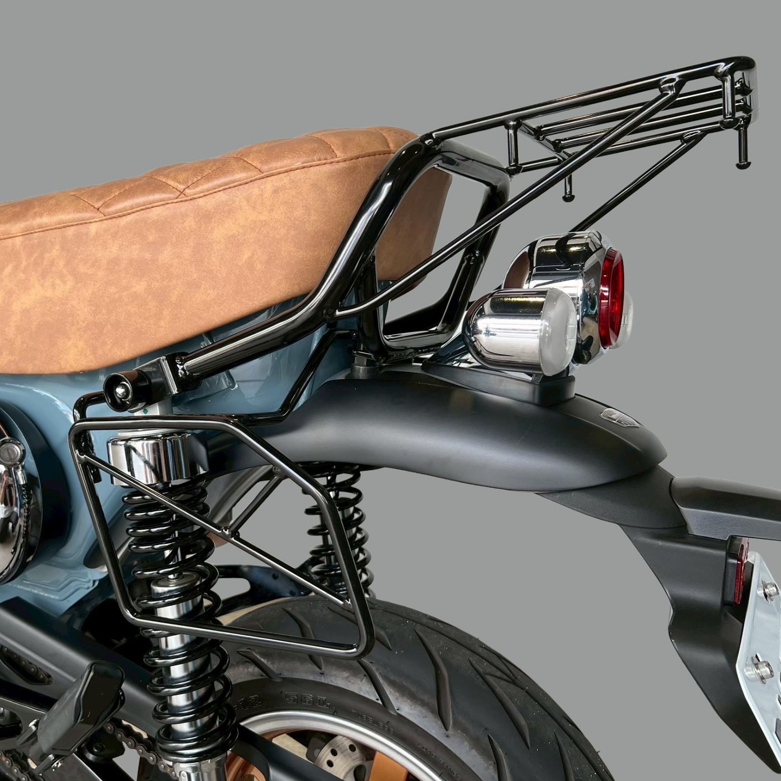 WE Parts リアキャリア スリム DAX125 ダックス125 光沢ブラック 電着 