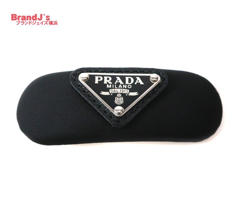 PRADA ヘアピン 2個セット ブラック prada ヘアクリップ 黒 PRADA プラダ ロゴ ヘアピン 2個セット PRADA