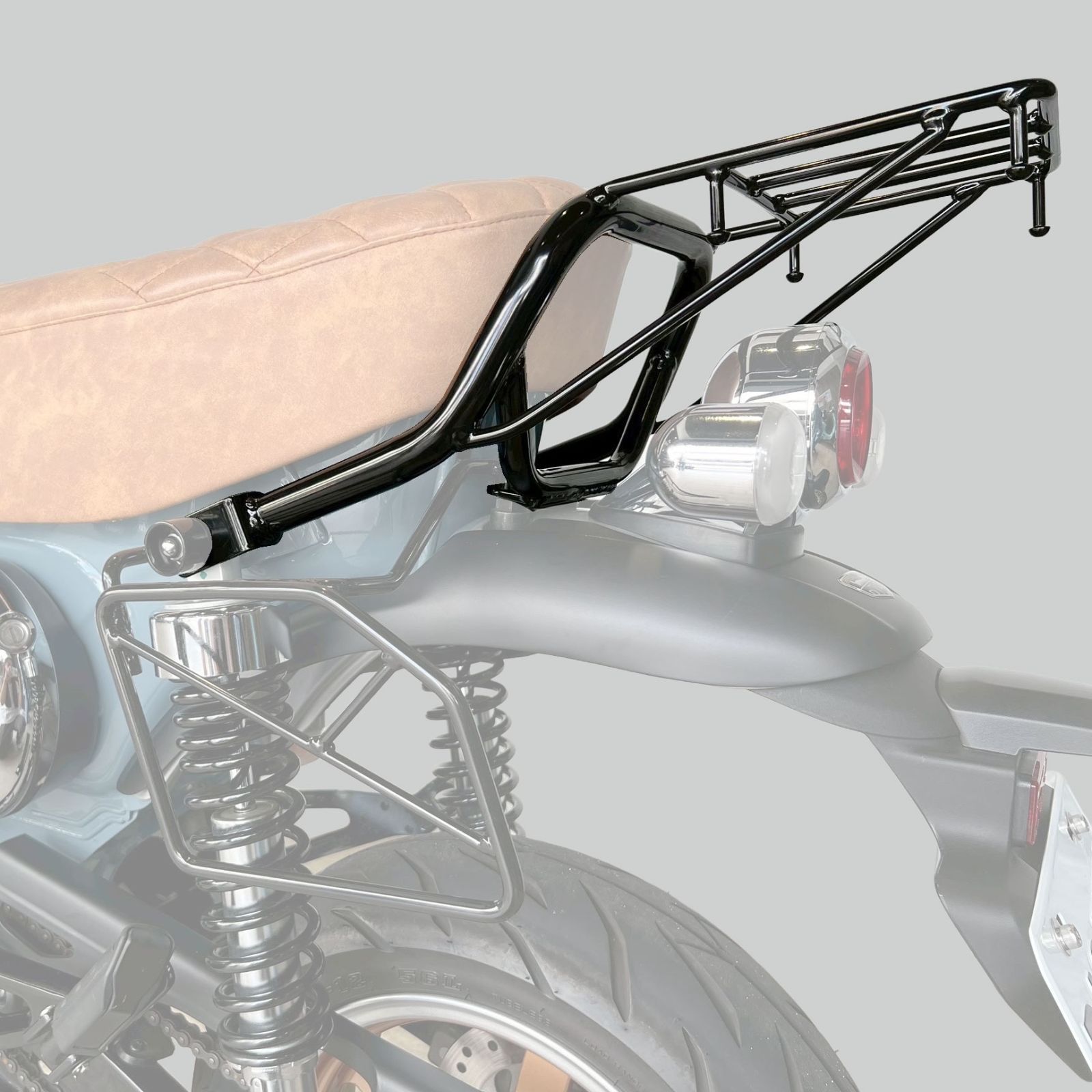 WE Parts リアキャリア スリム DAX125 ダックス125 光沢ブラック 電着 
