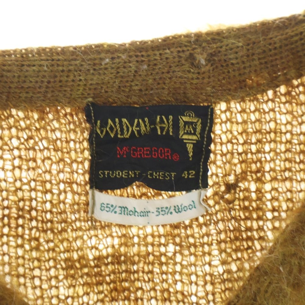 VINTAGE ヴィンテージ 60s Mcgregor マクレガー 毛足長 モヘアニット プルオーバー モヘア65% 35ウール キャメル VINTAGE (ヴィンテージ) 60s Mcgregor マクレガー 毛足長 モヘアニット