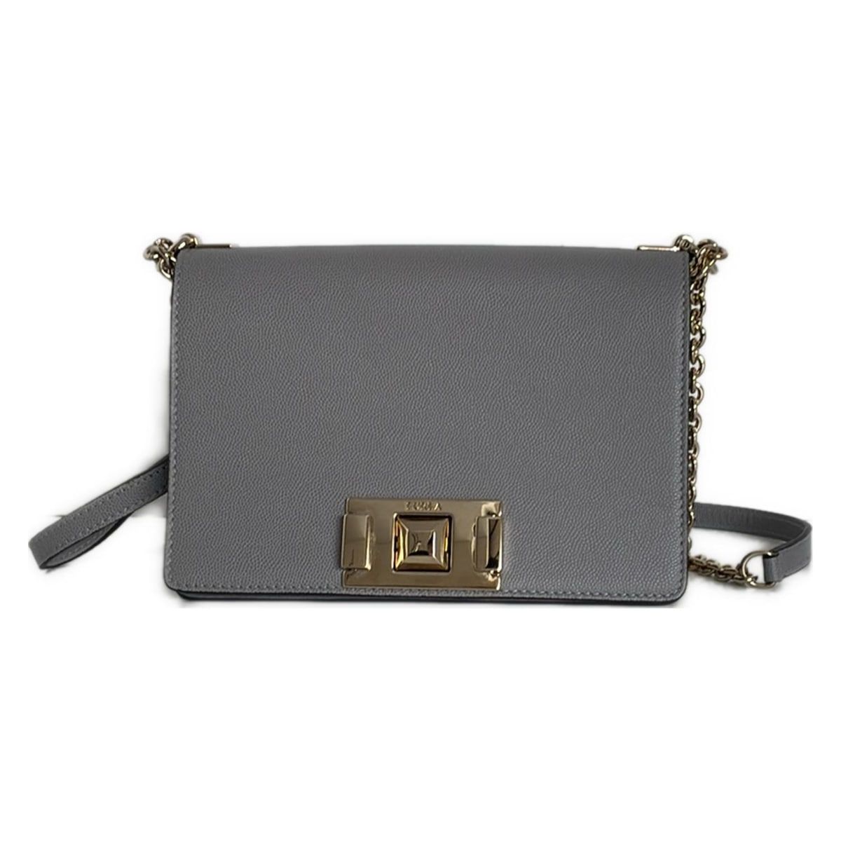 FURLA(フルラ) ショルダーバッグ - BVA6 Q26 ライトグレー チェーン 