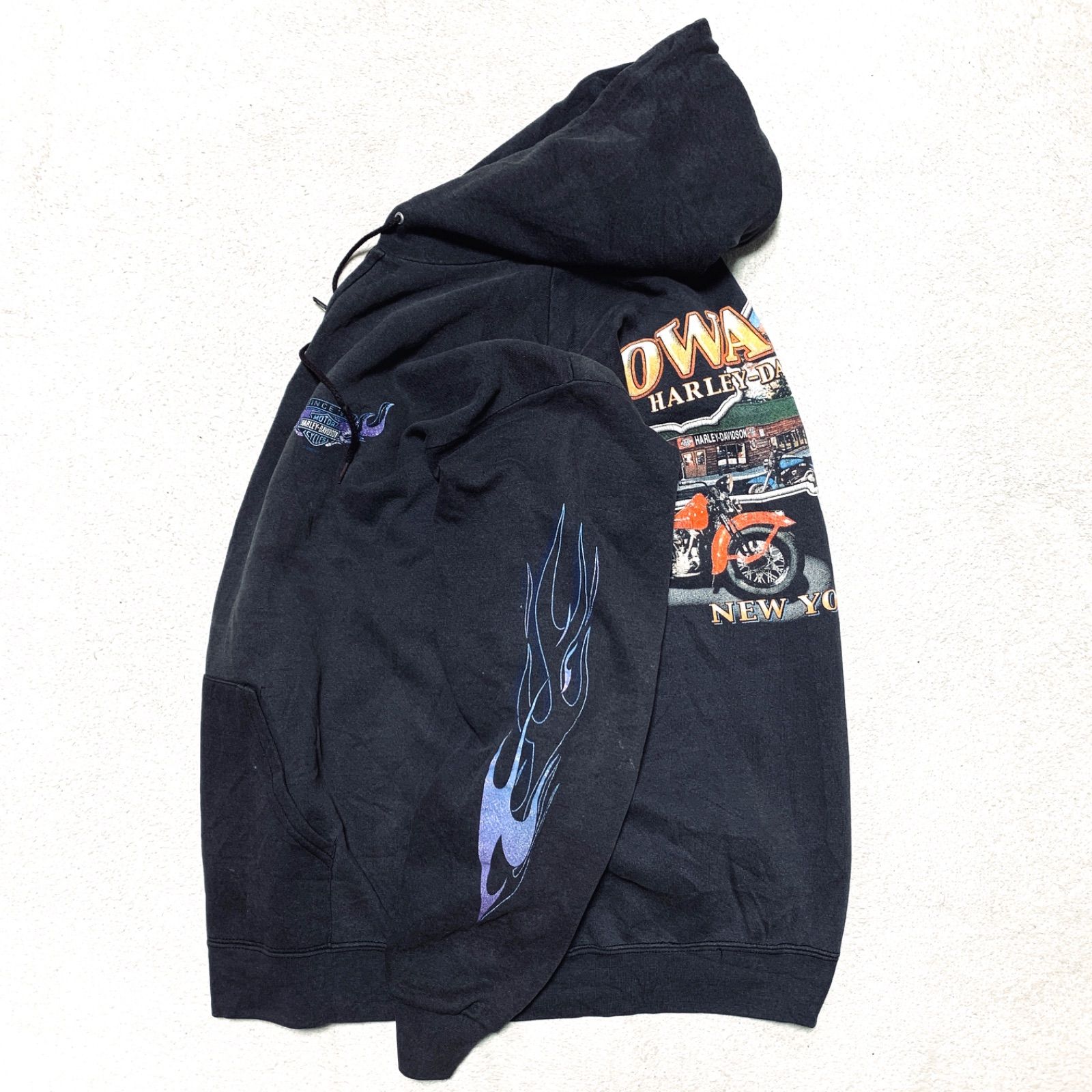 HARLEY DAVIDSON ジップパーカー フーディー ブルーフレイム
