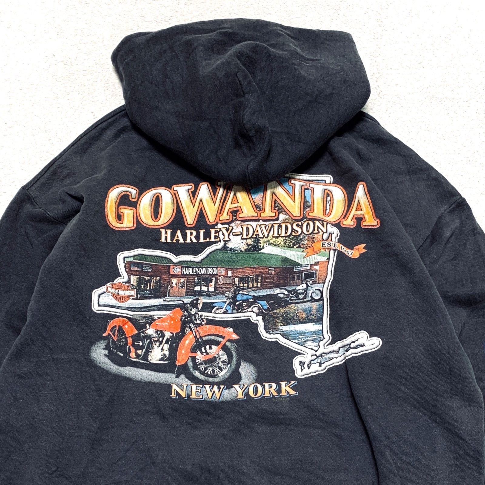 HARLEY DAVIDSON ジップパーカー フーディー ブルーフレイム
