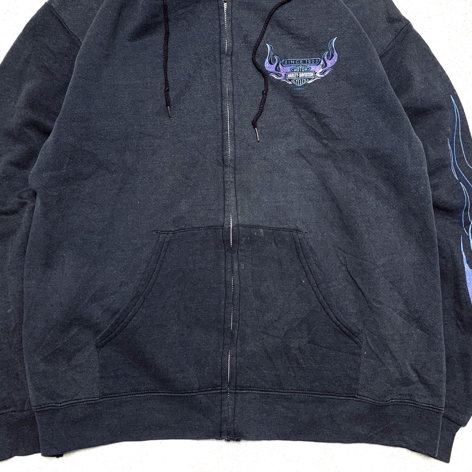 HARLEY DAVIDSON ジップパーカー フーディー ブルーフレイム