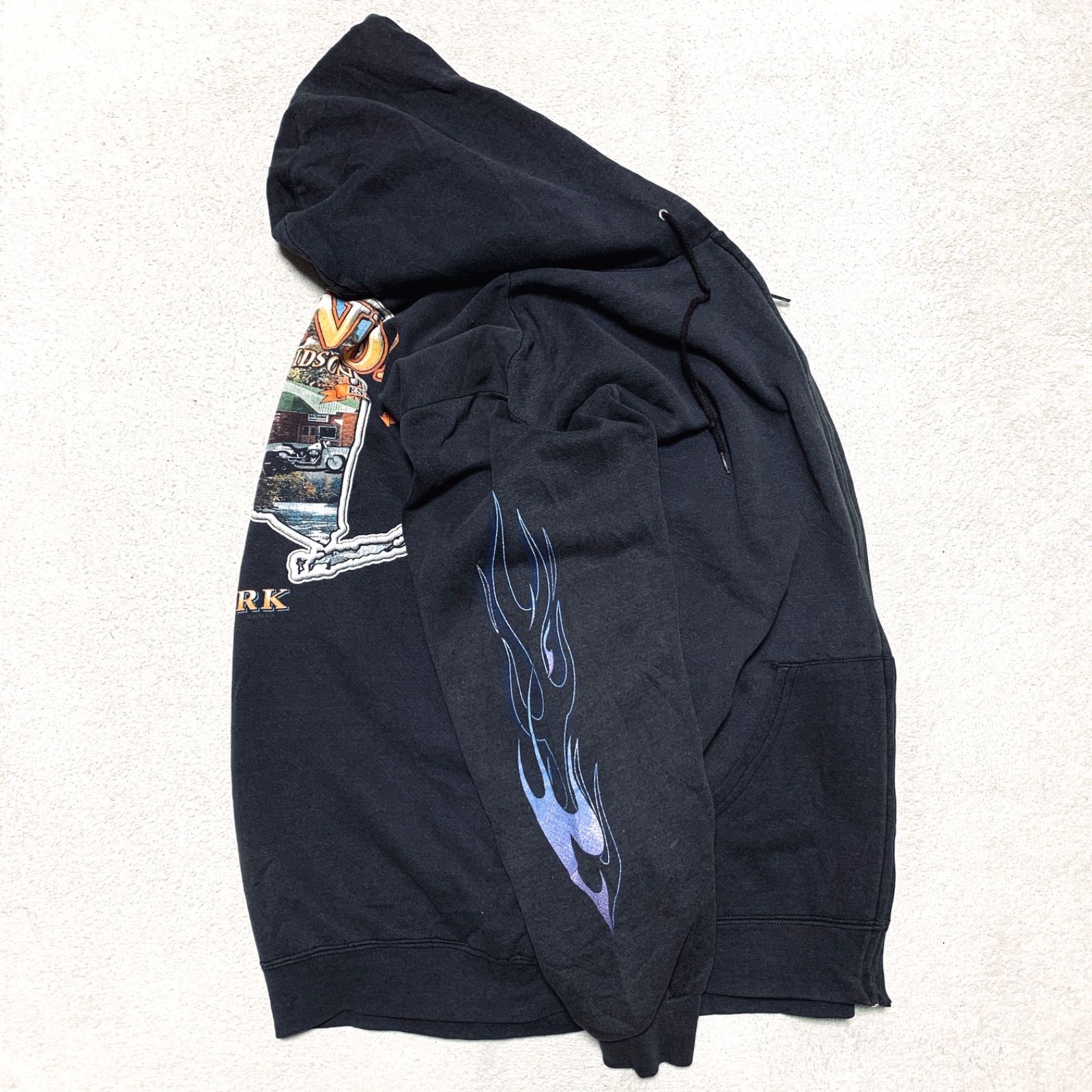 HARLEY DAVIDSON ジップパーカー フーディー ブルーフレイム