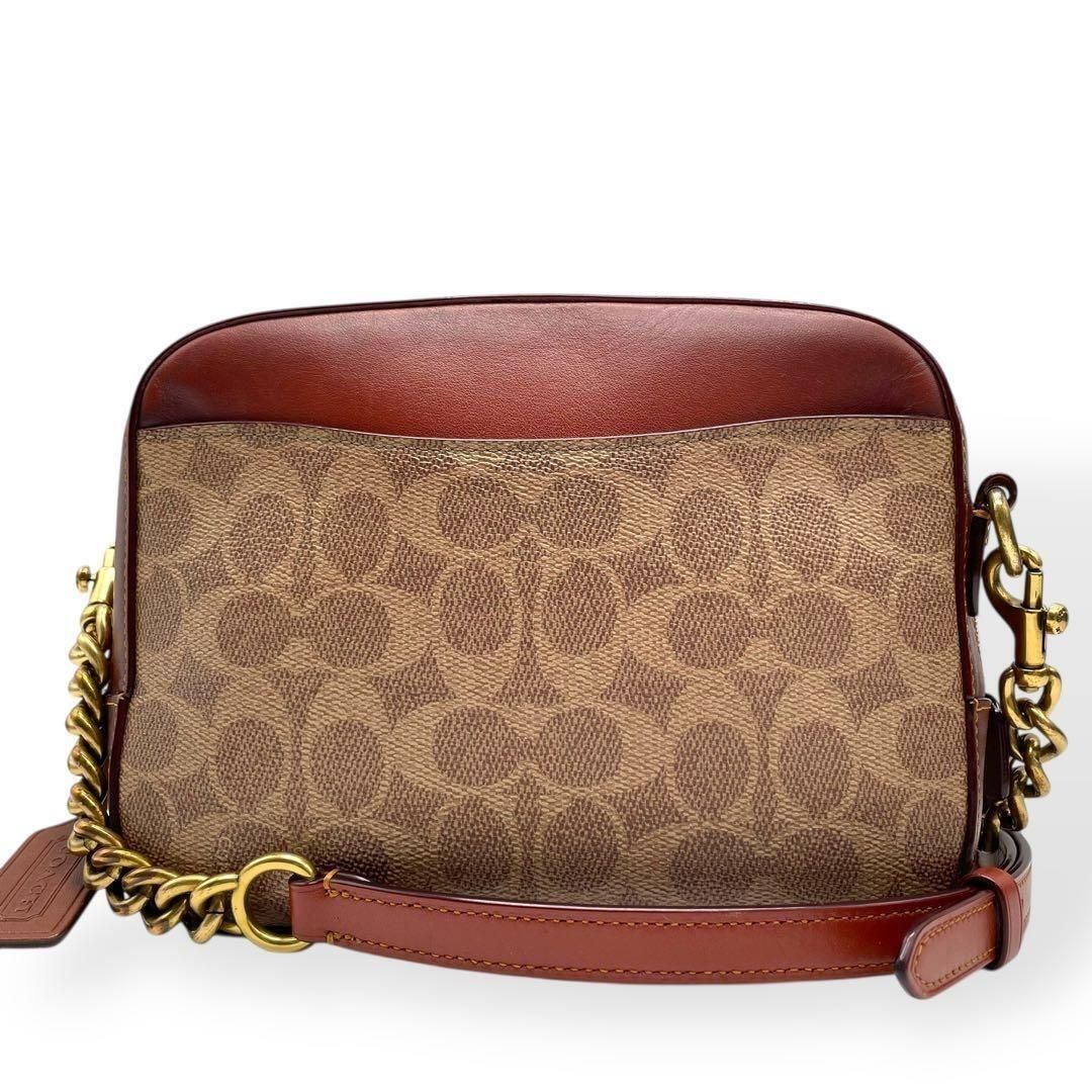 極美品 COACH コーチ ショルダーバッグ カメラバッグ PVC×レザー 