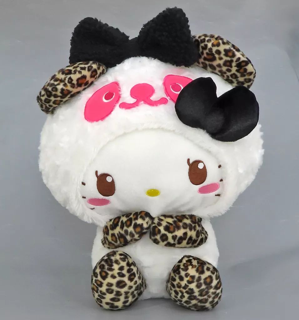 ヒョウ柄リボン付きハローキティ 特大ぬいぐるみ 【公式通販】
