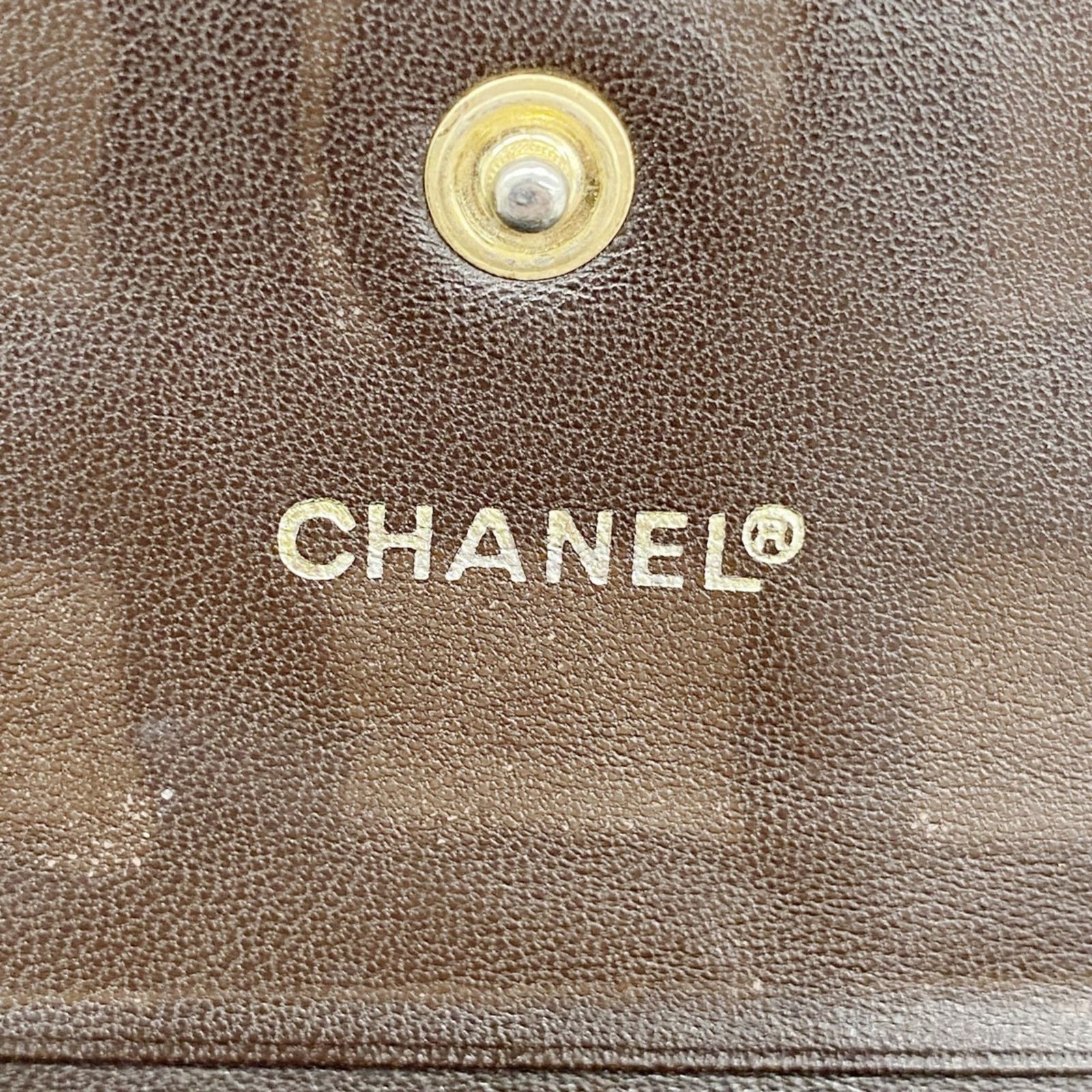 シャネル(Chanel) シャネル 三つ折り財布 チョコバー パテントレザー