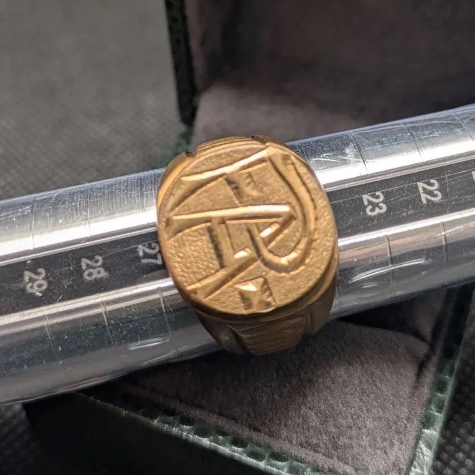 最終価格】シグネットリング 「FA」真鍮 25号 16.8g ウクライナ産 