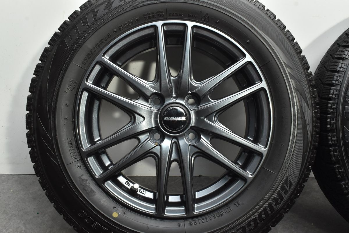 交換用に】WAREN 14in 5.5J +45 PCD100 ブリヂストン ブリザック VRX 