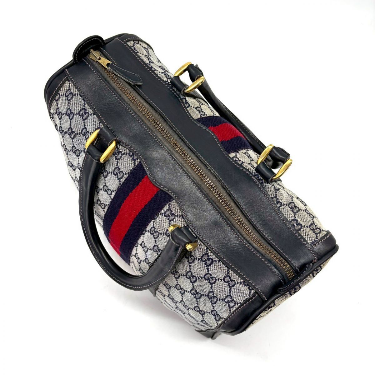 余裕は柄に宿る】 GUCCI ボストンバッグ オールドグッチ GGキャンバス 