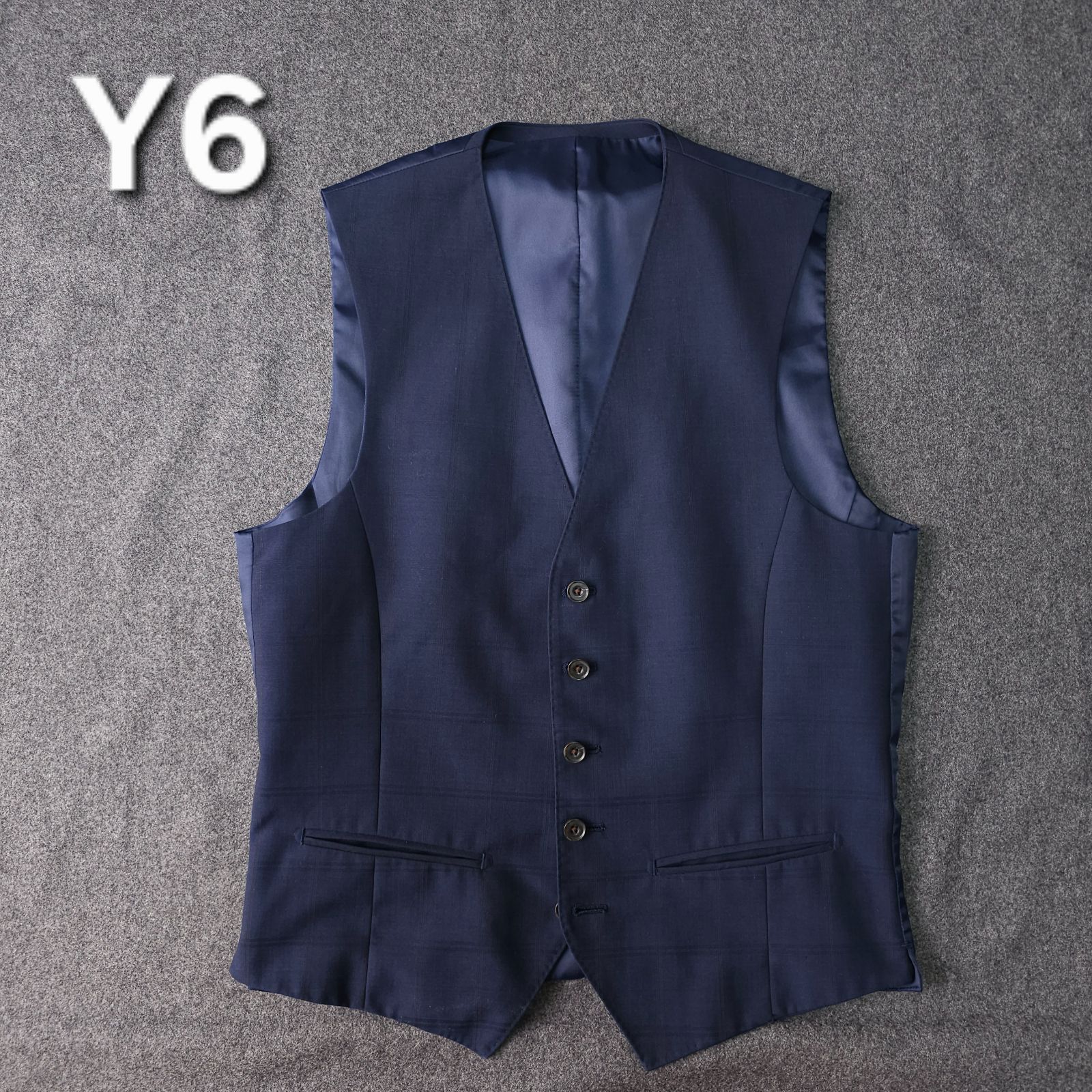 ?値下げ交渉受付中】美品 スーツベスト 春夏 チェック柄 Y6 L 