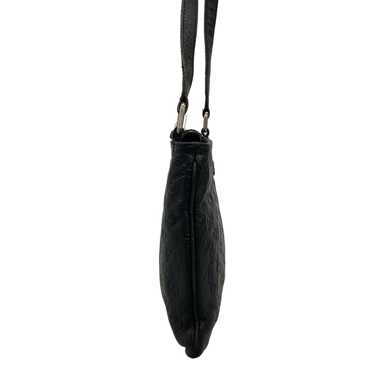 GUCCI(グッチ) ショルダーバッグ シマライン 201538 黒 レザー