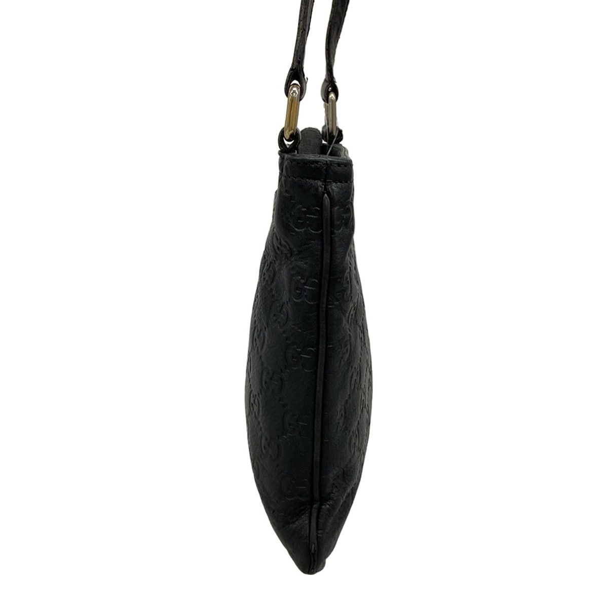 GUCCI(グッチ) ショルダーバッグ シマライン 201538 黒 レザー