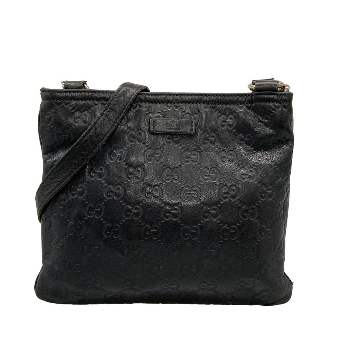 GUCCI(グッチ) ショルダーバッグ シマライン 201538 黒 レザー
