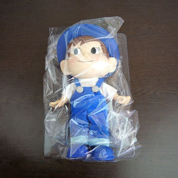 新品未使用】不二家 ポコちゃん 人形 青 オーバーオール 帽子 新品未使用】不二家 ポコちゃん 人形 青 オーバーオール 帽子