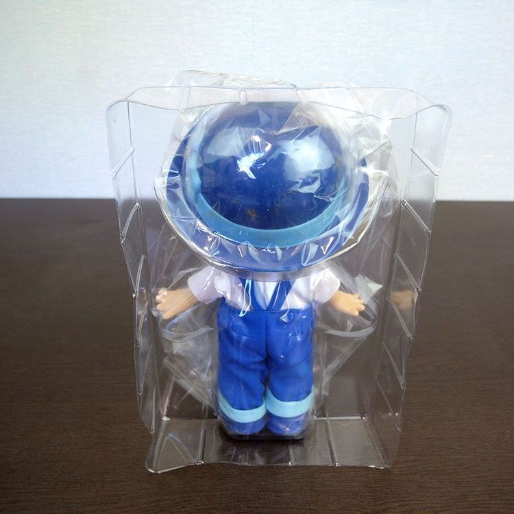 ポコちゃん 人形 フィギュア 青い帽子 オーバーオール 新品未使用】不二家 ポコちゃん 人形 青 オーバーオール 帽子