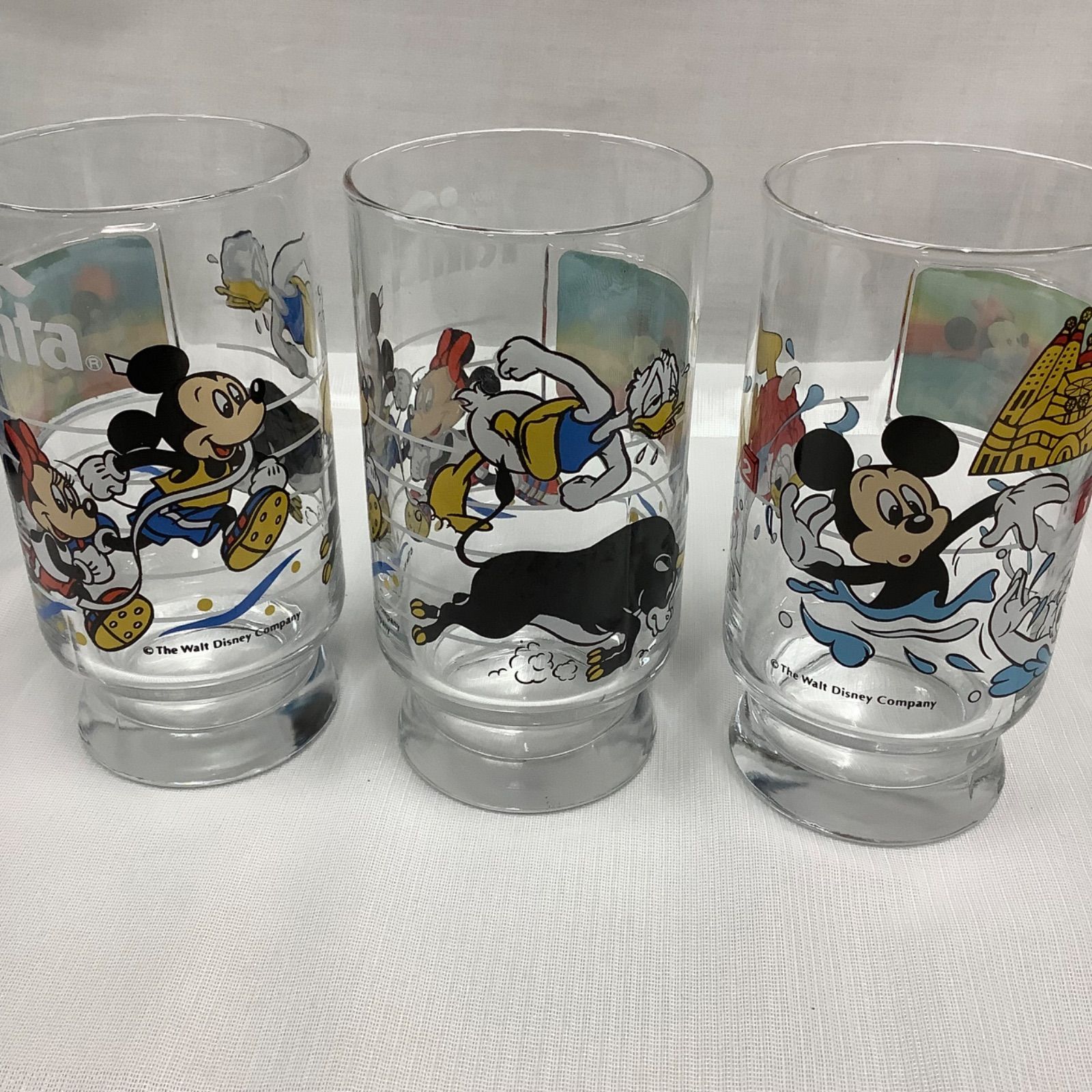 ファンタノベルティ ディズニーとびだすグラス 2種 3個セット U864