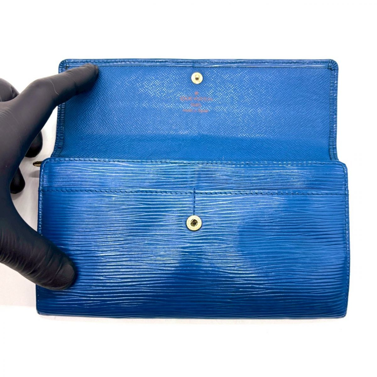 美品✨️】Louis Vuitton エピレザー 長財布 青 シリアルあり LOUIS