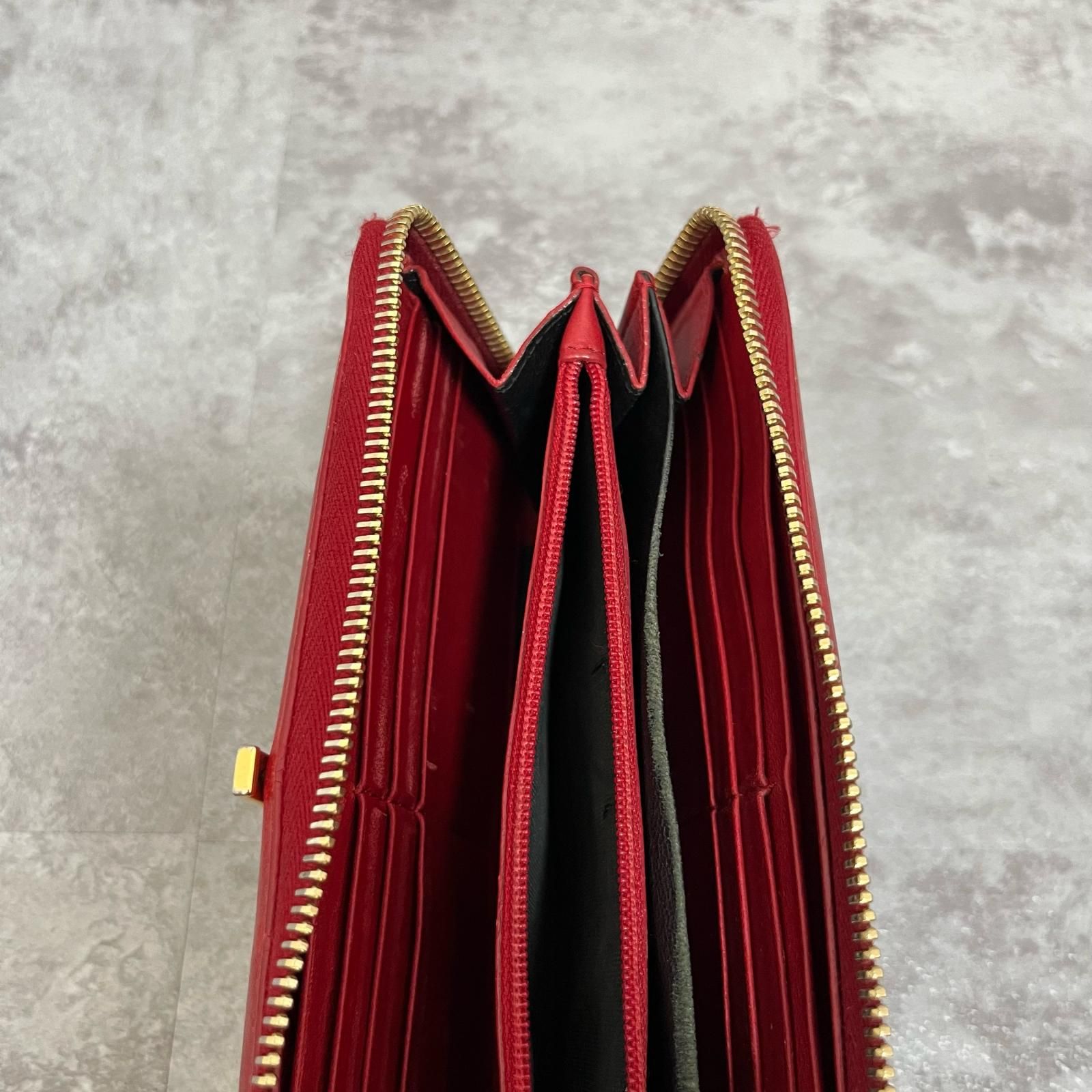 SAINT LAURENT】サンローラン レザー長財布 YSLロゴモチーフ レザー
