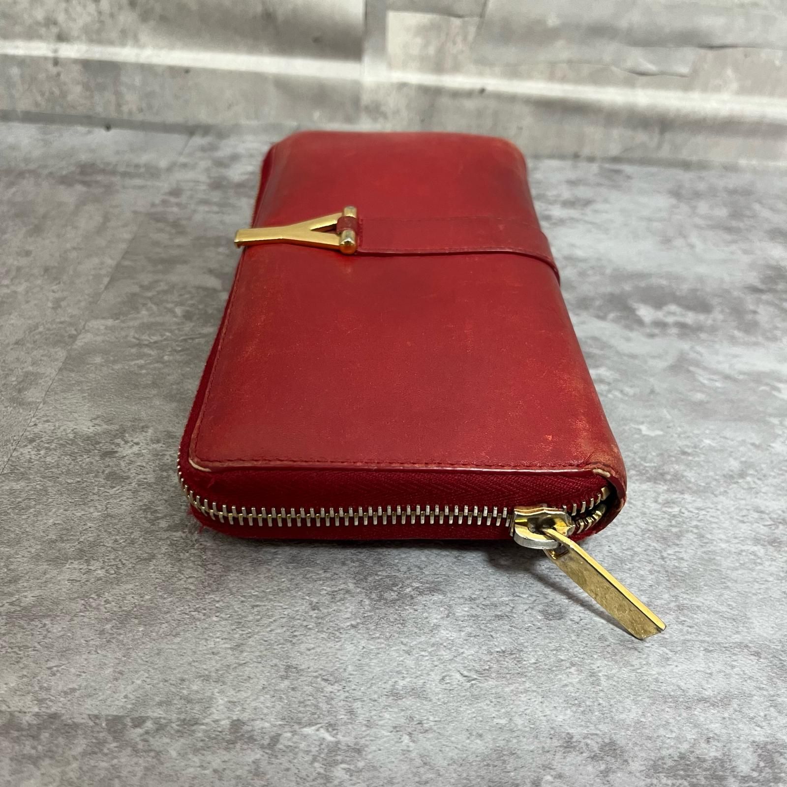 長財布サンローラン SAINT LAURENT】サンローラン レザー長財布 YSLロゴモチーフ レザー