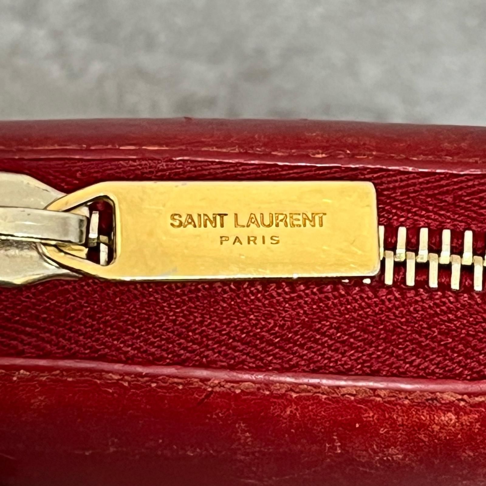 SAINT LAURENT】サンローラン レザー長財布 YSLロゴモチーフ レザー