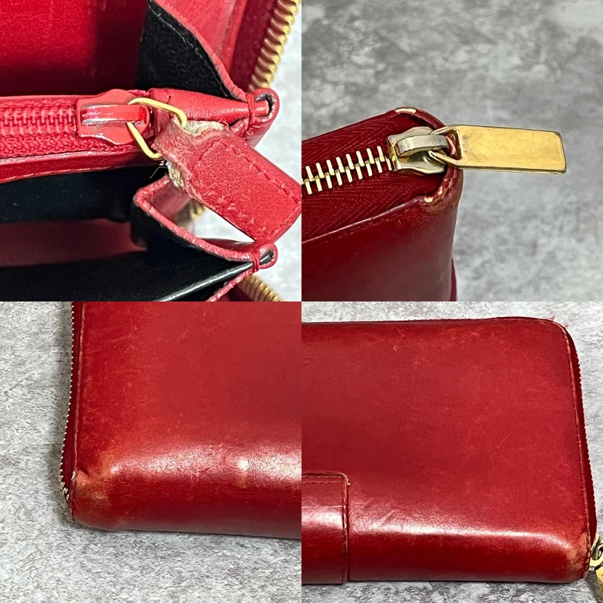 SAINT LAURENT】サンローラン レザー長財布 YSLロゴモチーフ レザー