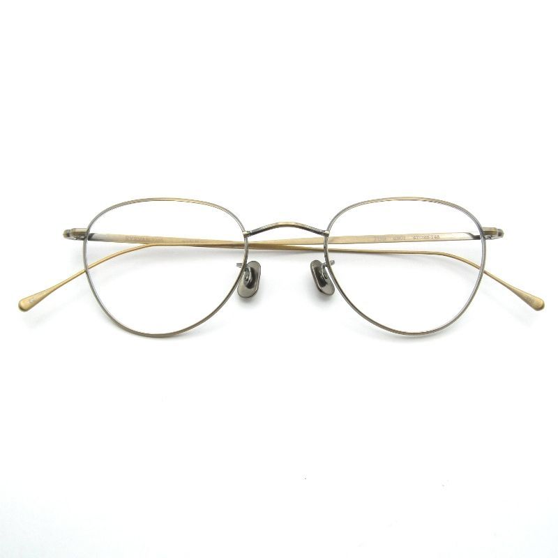 美品 EYEVAN7285 アイヴァン7285 メガネフレーム MODEL.159 度入り 日本製 ティアドップ POINTED-RIM 901 アンティークゴールド 65010118 美品 EYEVAN7285 アイヴァン7285 メガネフレーム MODEL.159 度入り