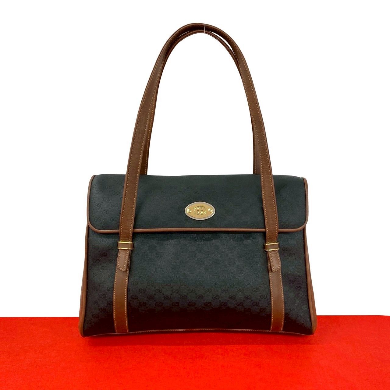 極 美品 GUCCI グッチ オールドグッチ ヴィンテージ マイクロGG ロゴ 
