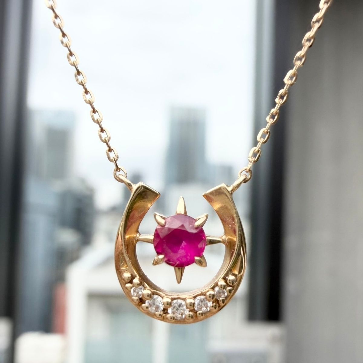 スタージュエリー K18 ルビー0.03ct ダイヤモンド ネックレス - メルカリ