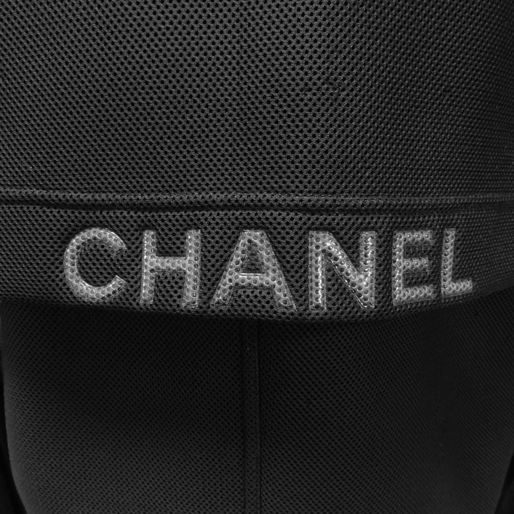 CHANEL シャネル ロゴ メッシュ ジップ ジャケット 40 エンボスロゴ