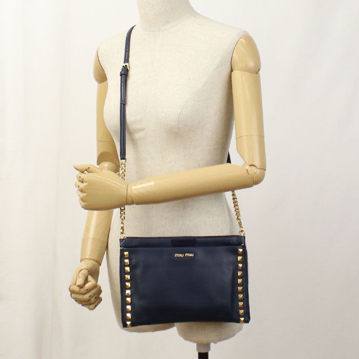 ミュウミュウ アウトレット 2WAYチェーンショルダーバッグ 5BH356 2A8P F0016 斜め掛け ショルダーバッグ MIUMIU(OUTLET) ミュウミュウ アウトレット 2WAYチェーンショルダー