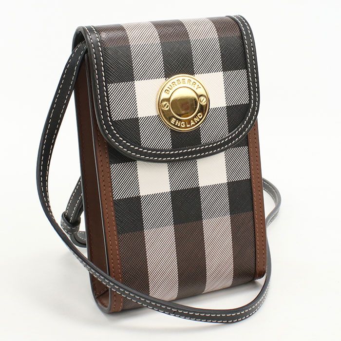 美品 Burberry バーバリーフォーンポーチ ショルダーバッグ BURBERRY バーバリー フォンポーチ 斜め掛け ショルダーバッグ PVC