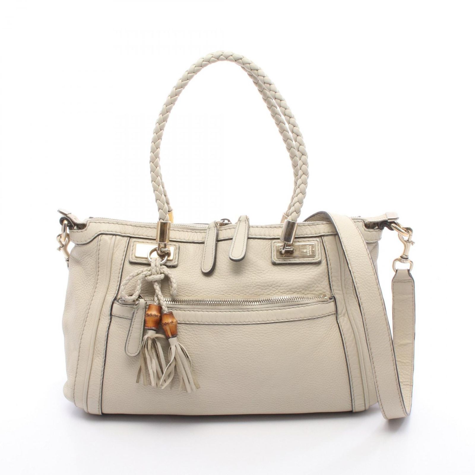 グッチ GUCCI トートバッグ ベラ バンブー 2WAY 282300 ホワイト 