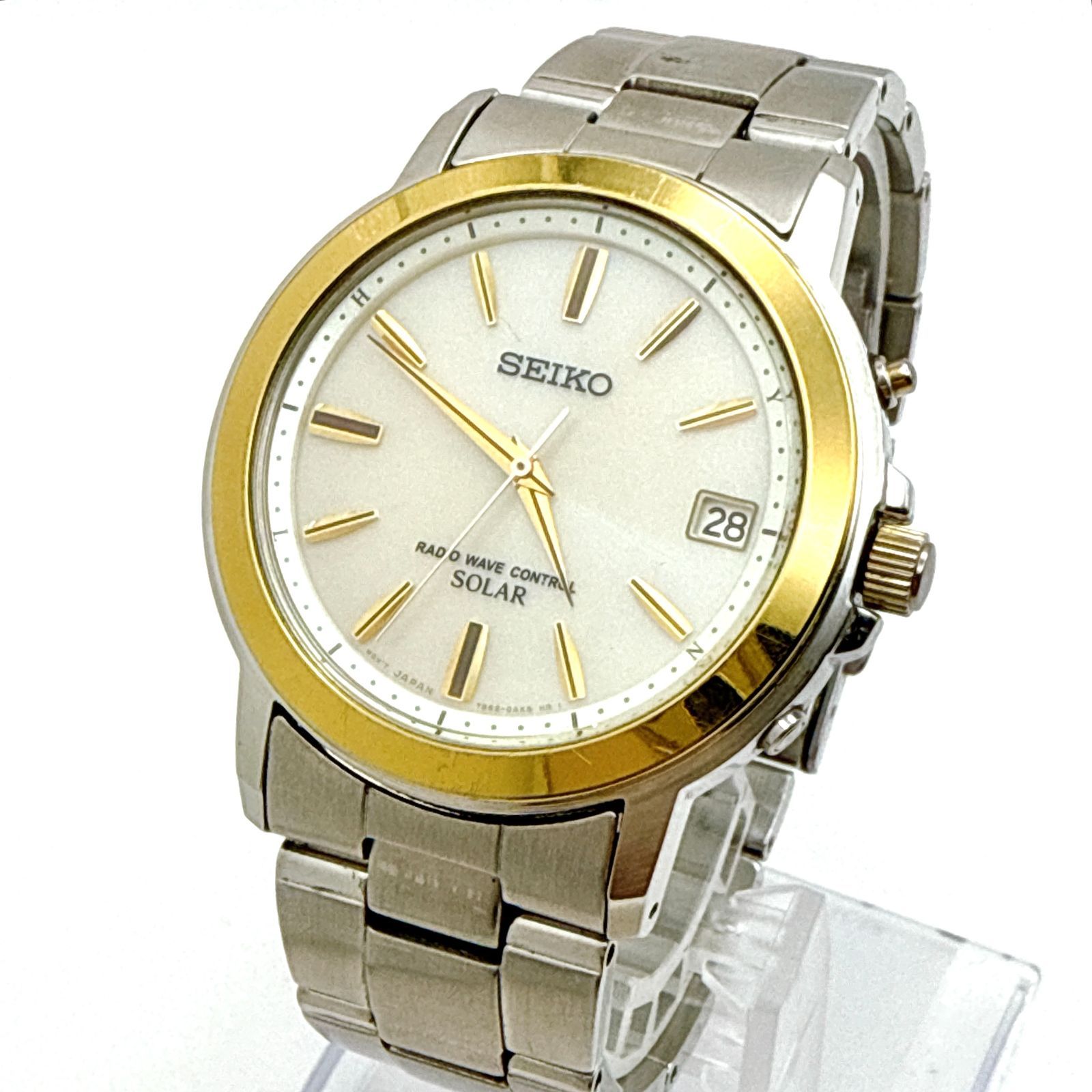 B132【電波ソーラー】 SEIKO セイコー ゴールド/シルバー バイカラー 