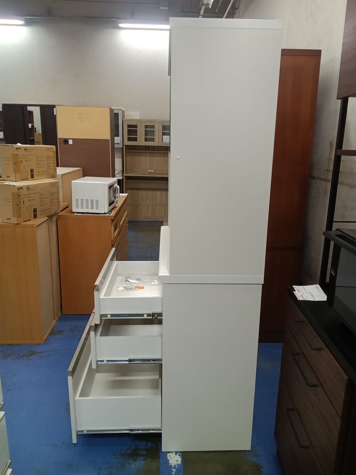 ★リユースのサカイ横浜南店★YM1083 松田家具 レンジボード ダークブラウン W157×D49×H205 クリーニング済み ☆リユースのサカイ横浜南店☆YM1083 松田家具 レンジボード ダーク