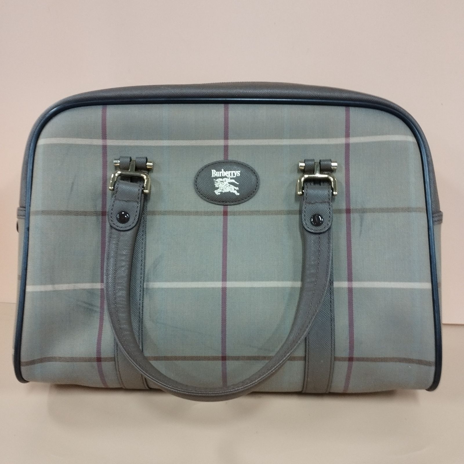 D38017】BURBERRY バーバリー ミニボストンバッグ ハンドバッグ 